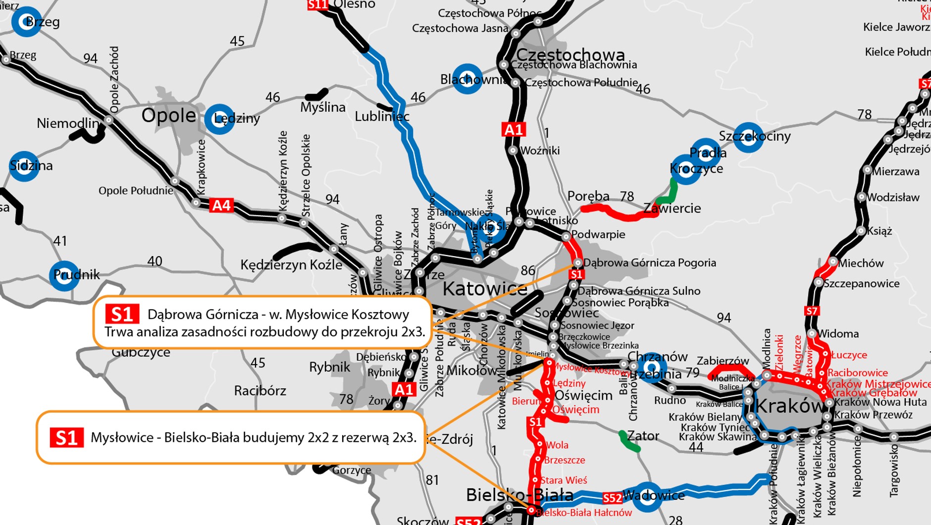 Mapa budowy S1