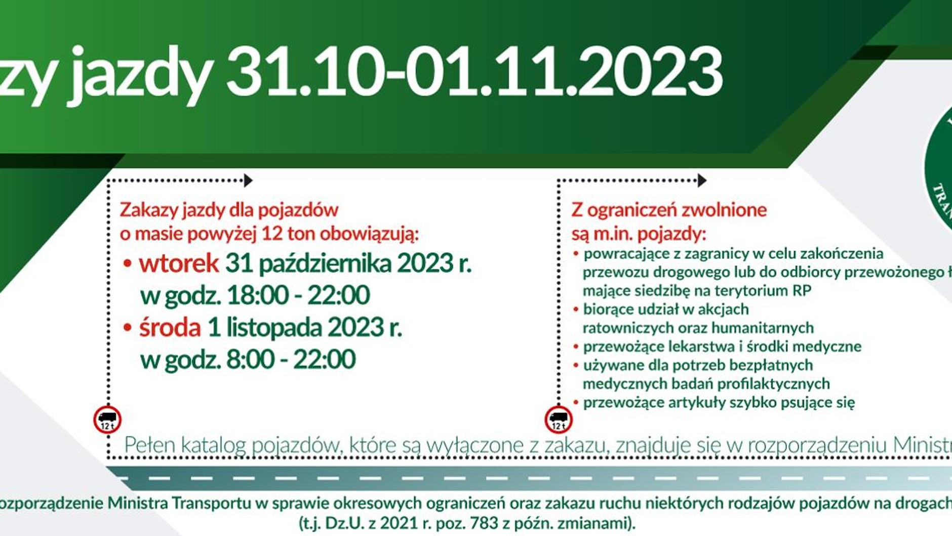 Zakaz jazdy dla kierowców ciężarówek w okresie Wszystkich Świętych