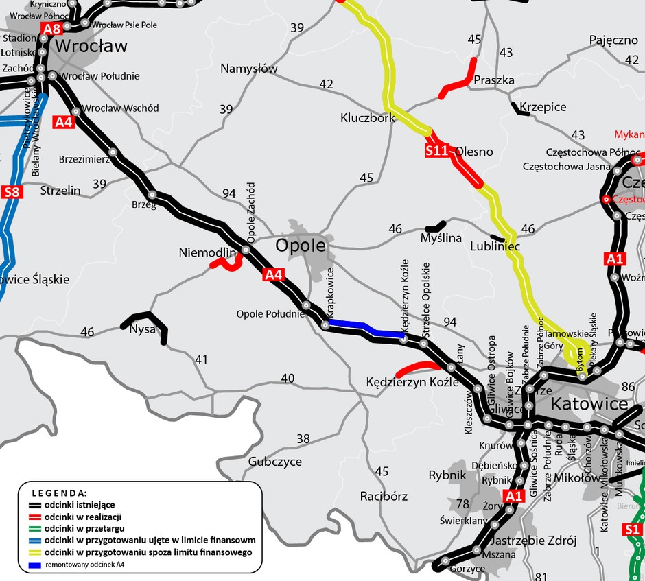 Remont A4 Krapkowice - Kędzierzyn-Koźle