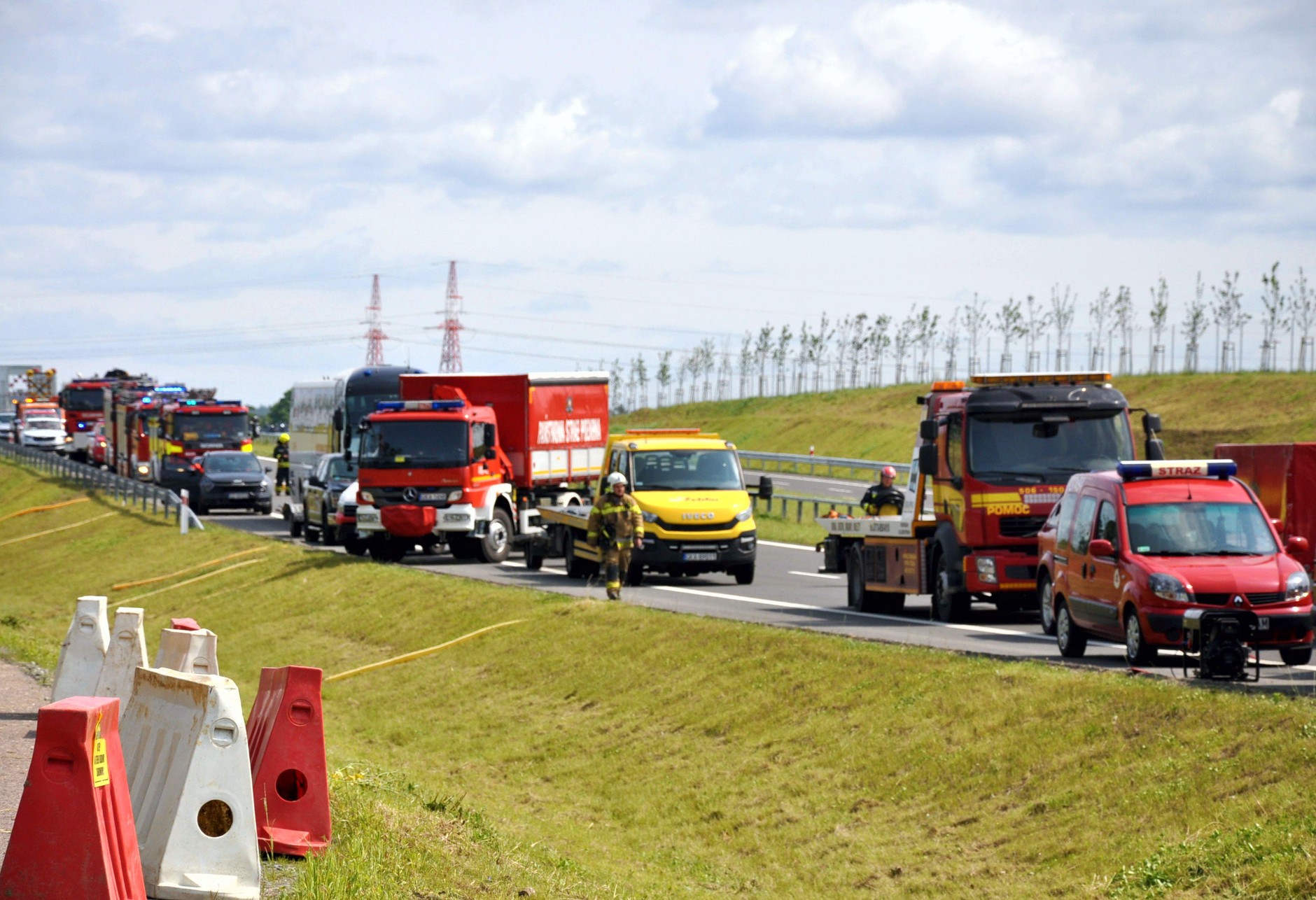 Ćwiczenia służb na S7 OMT