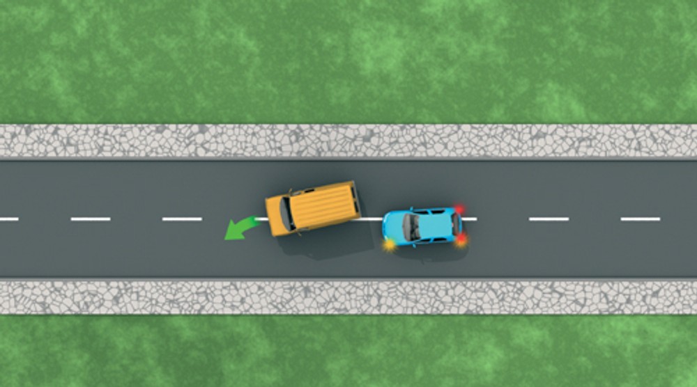 Skręcił "w ciemno"