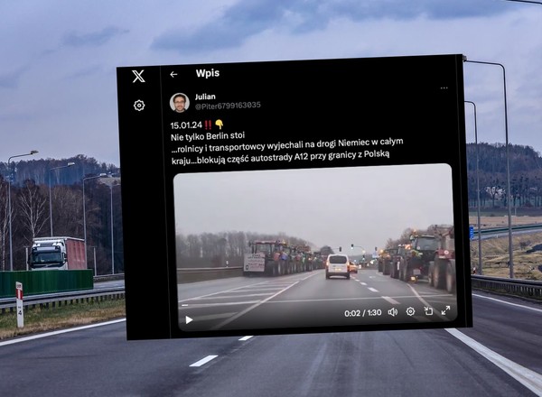 Niemieccy rolnicy protestują. Blokady dróg sięgają nawet autostrady przy granicy z Polską