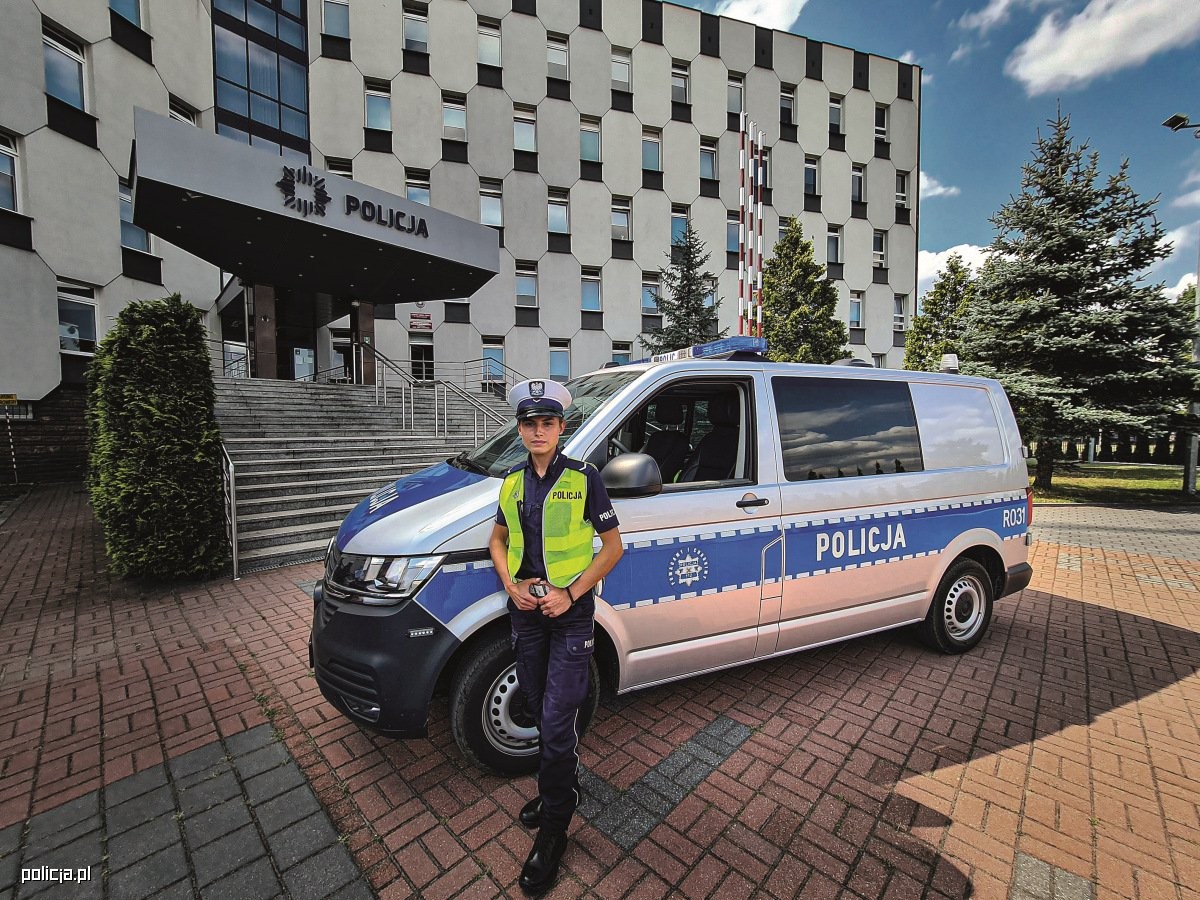 Policyjny Volkswagen Transporter
