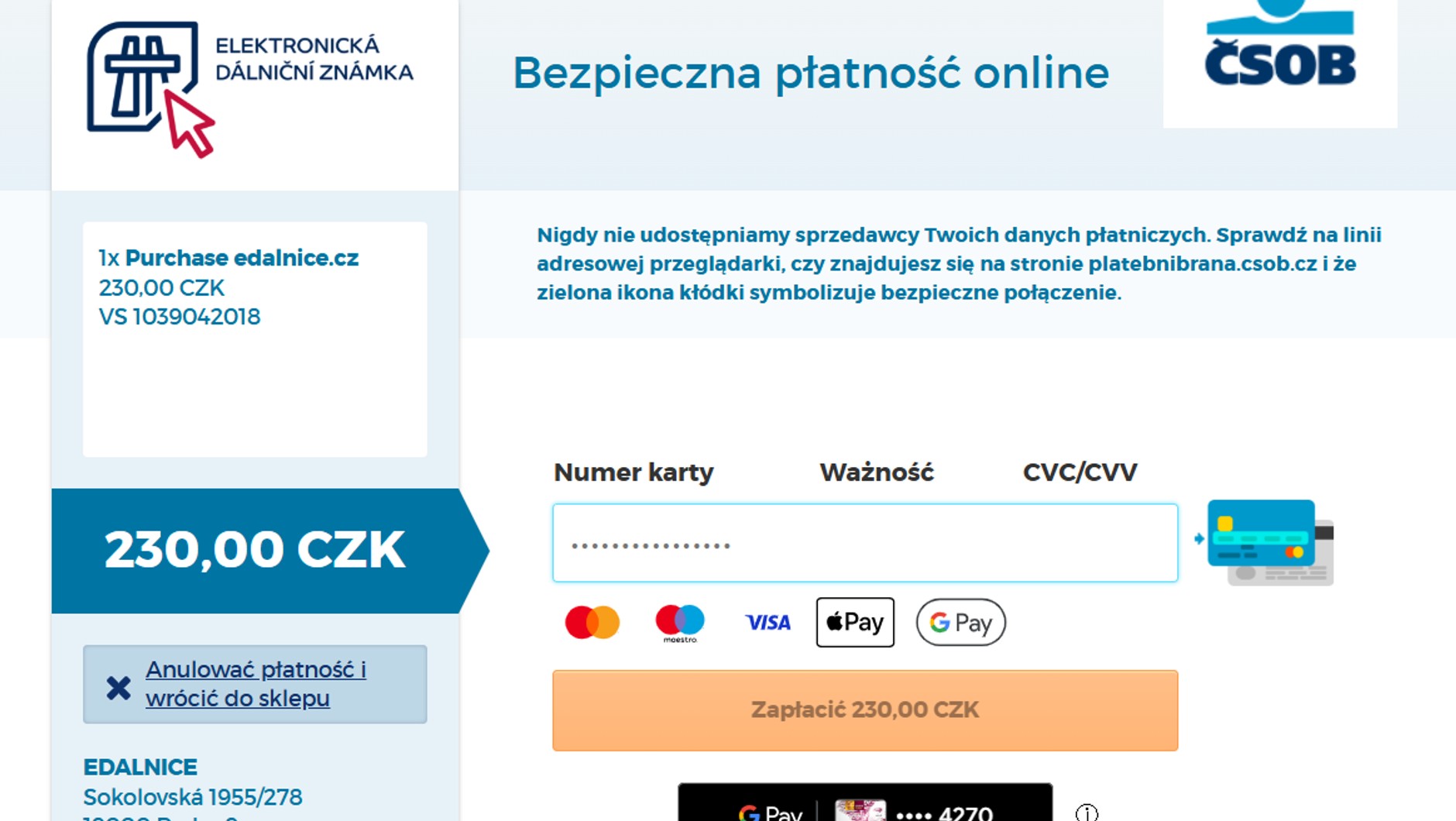 Sklep internetowy eDalnice.cz
