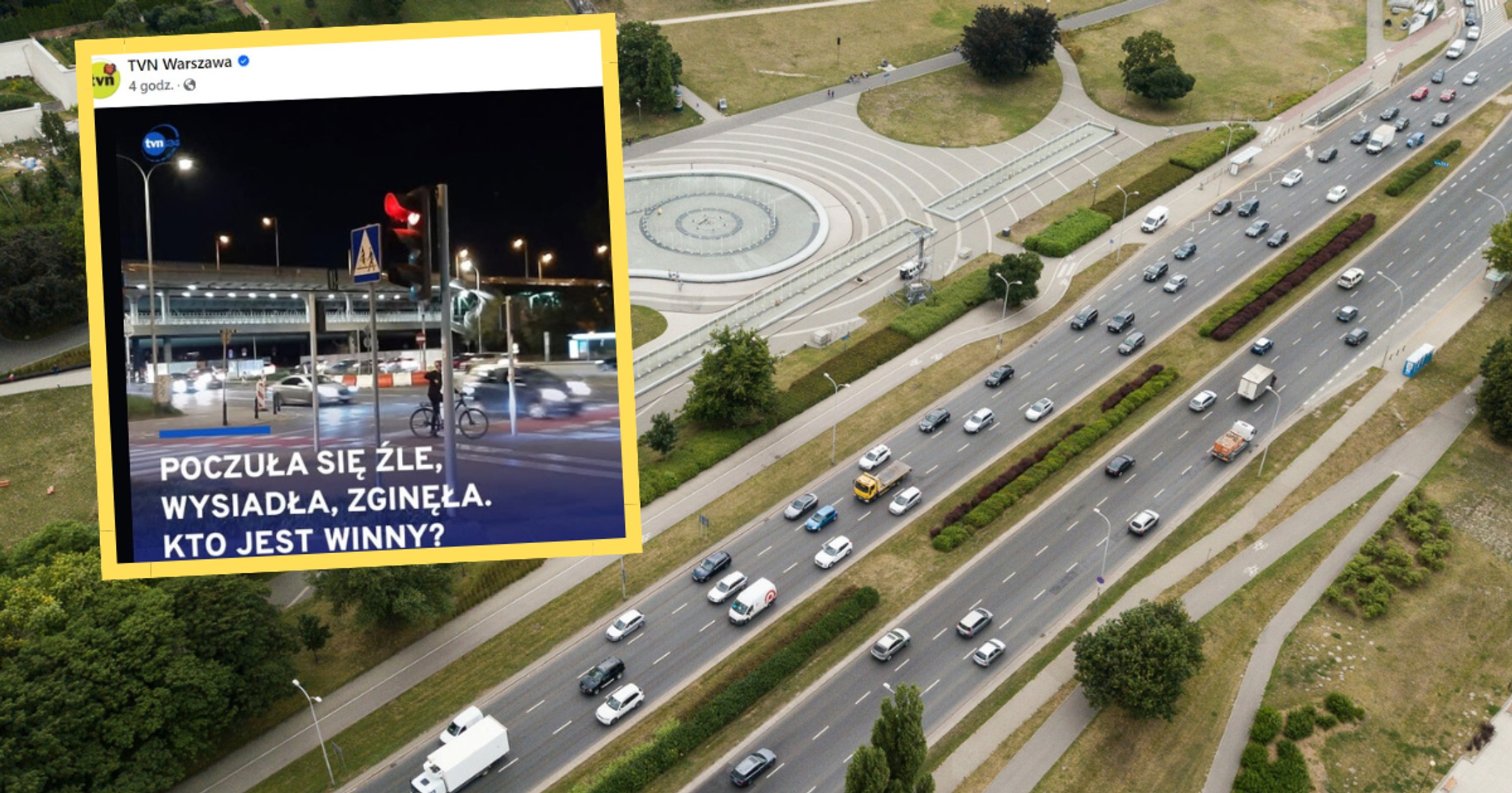 Zakończył się proces sprawcy śmiertelnego potrącenia na Wisłostradzie w Warszawie (fot. Facebook/TVN Warszawa)