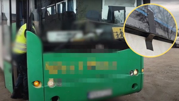Ten autobus woził dzieci do szkoły. Gdy kontrolerzy zobaczyli jego szyby, zamarli