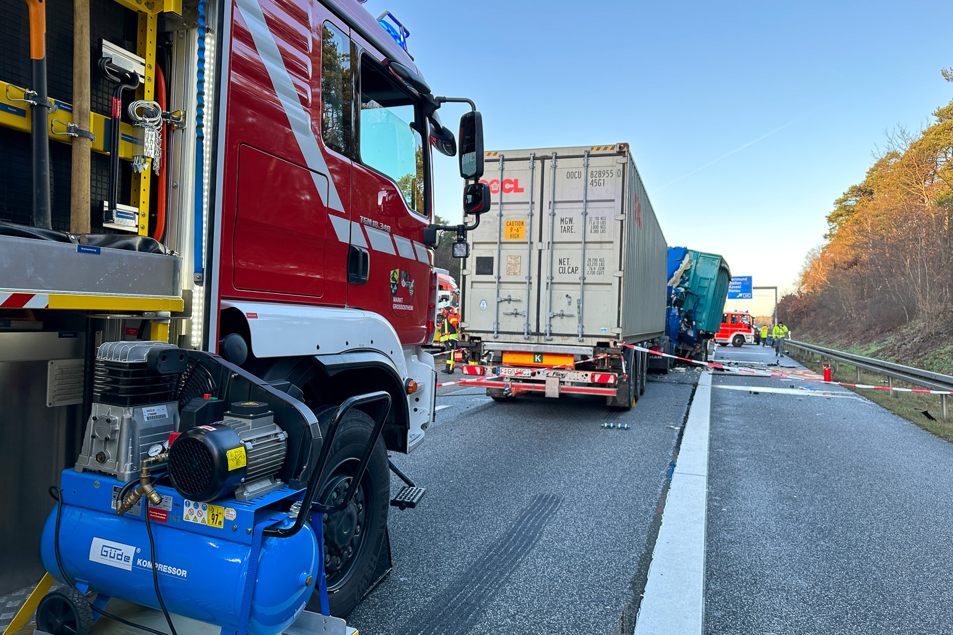 90 minut trwała akcja ratunkowa po wypadku, do którego doszło na niemieckiej autostradzie A3