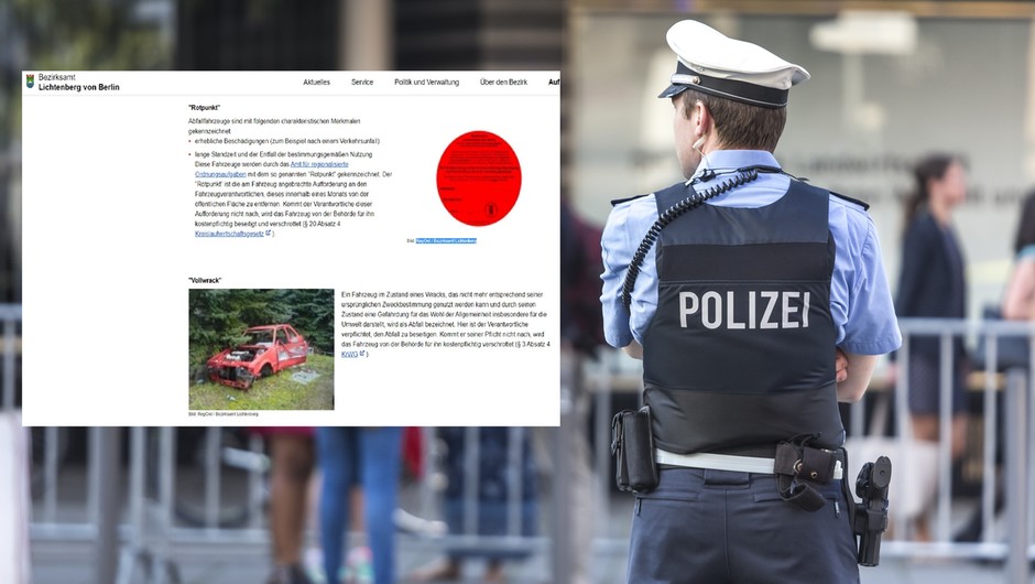 Niemiecka policja stosuje czerwone naklejki do oznaczeń pojazdów