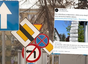 Znak drogowy jak bożonarodzeniowa choinka