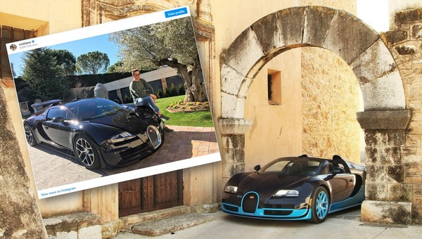 Cristiano Ronaldo musi "wyklepać" swoje Bugatti Veyron Vitesse. Rozbił je ochroniarz