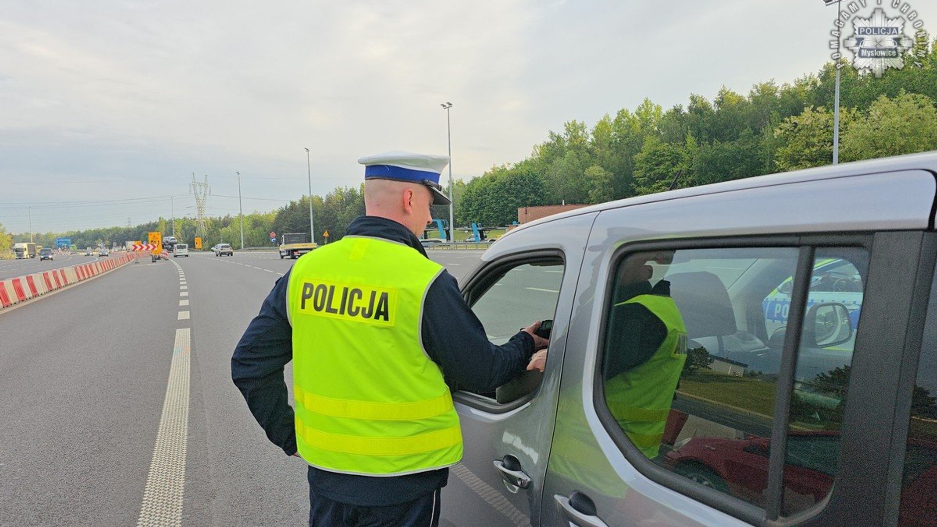 Kontrola trzeźwości na autostradzie A4