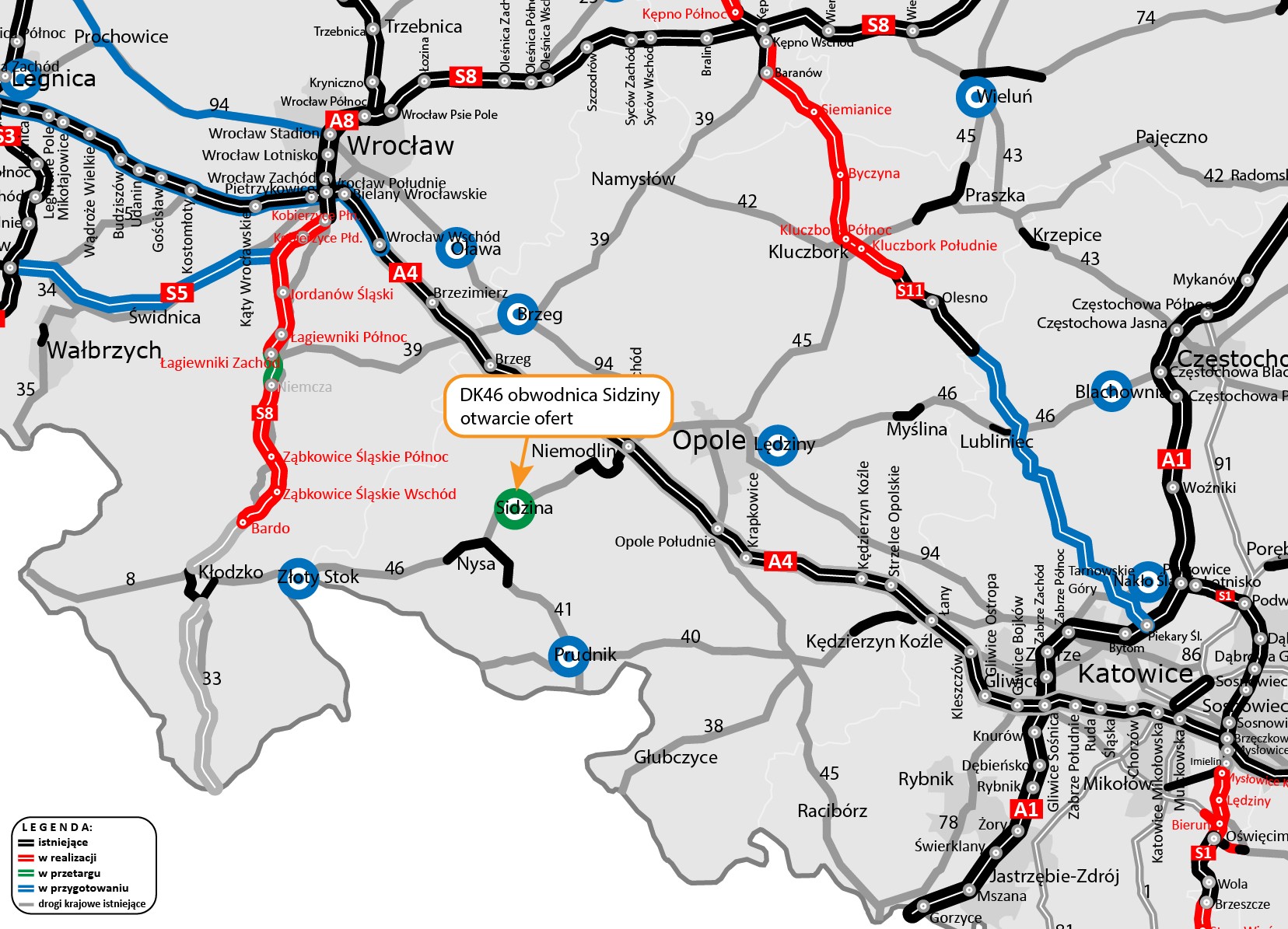 Nowa obwodnica Sidziny w ciągu DK46