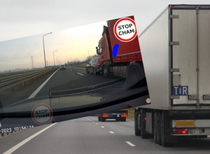 Kierowca BMW chciał "dać nauczkę" ciężarówce. Gorzko tego pożałował [WIDEO]