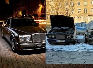 W Krakowie spłonęły dwa auta. W tym luksusowy Bentley Arnage
