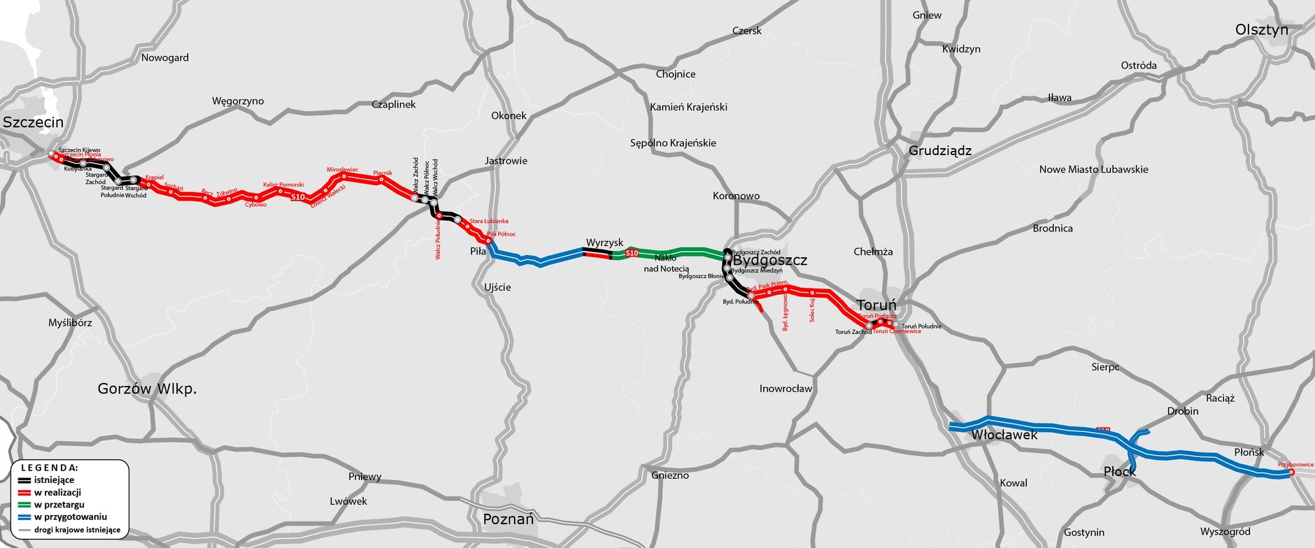 Docelowy przebieg trasy S10