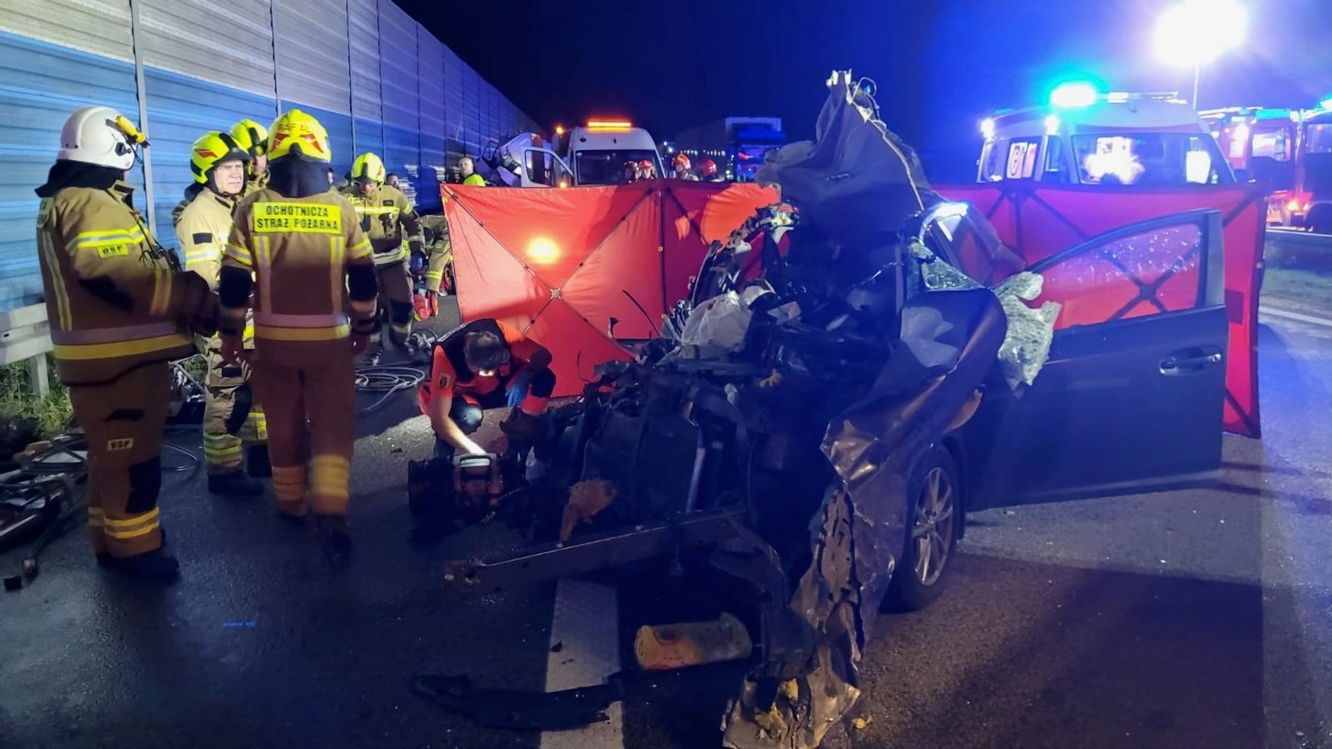 Wypadek na autostradzie A2