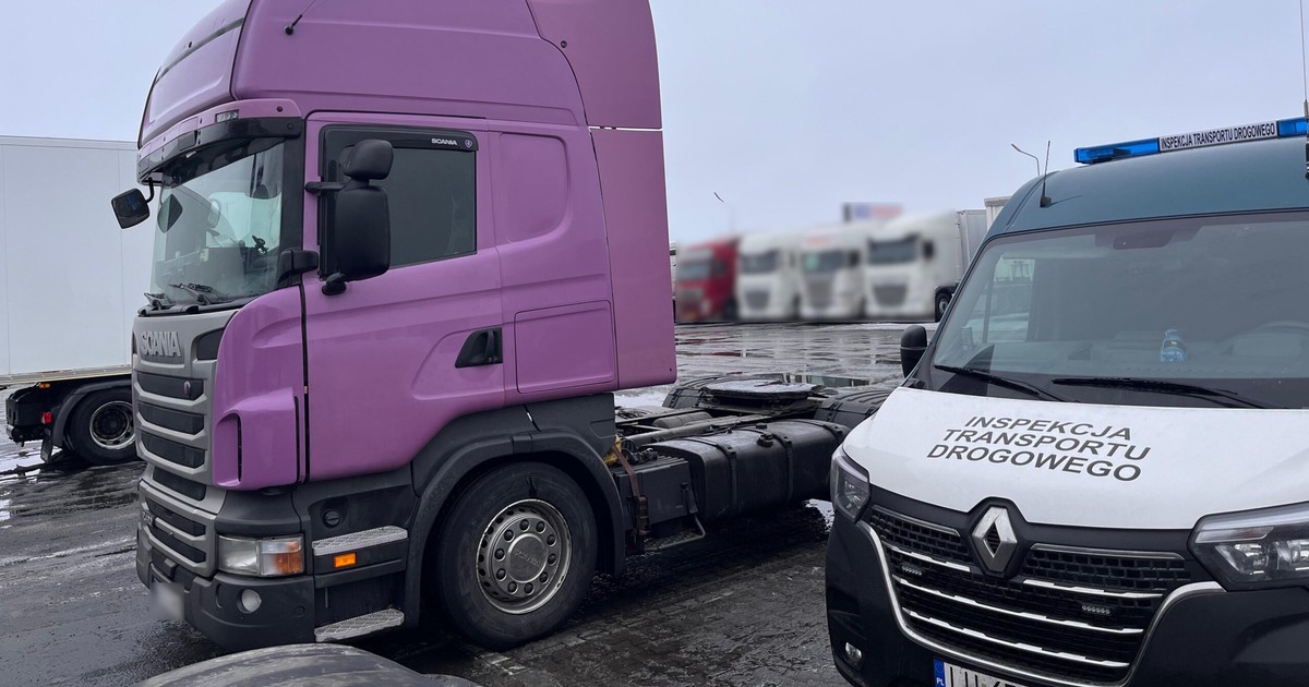 Inspektorzy ITD zainteresowali się fioletową Scanią. Nie kolor był problemem