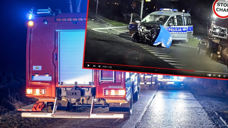Przerażający wypadek z radiowozem w Ostrowie Wielkopolskim
