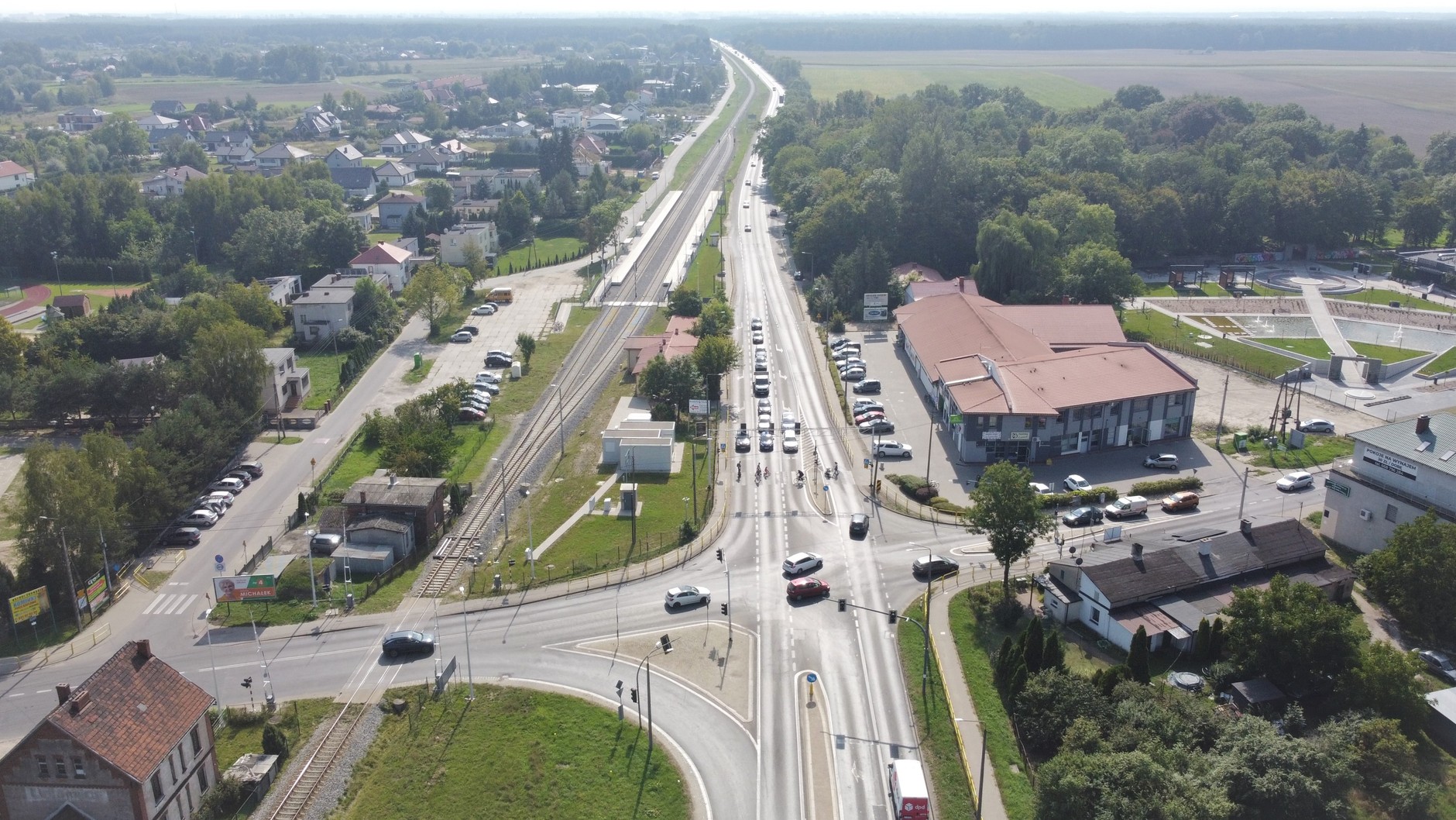 Obecna DK91 w Łysomicach