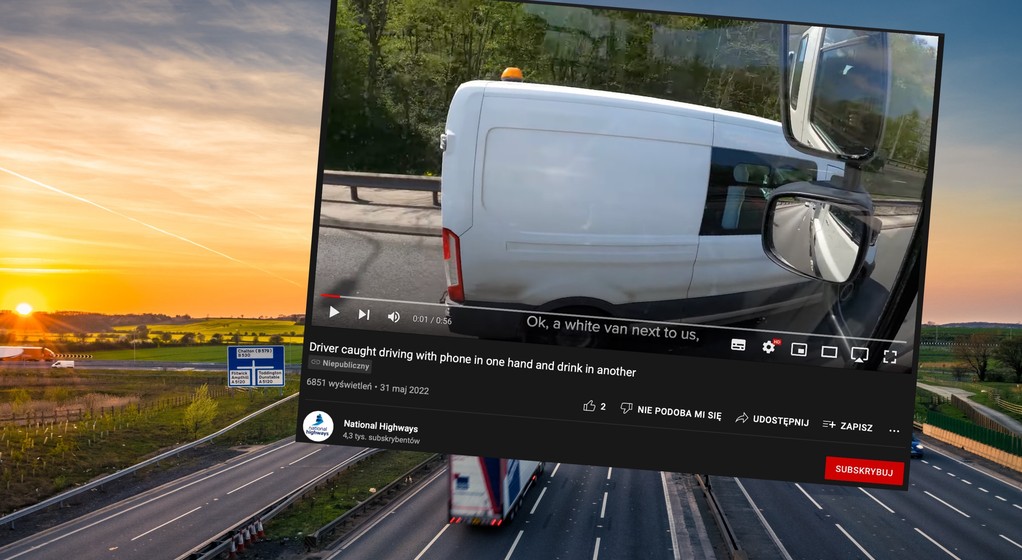 Brytyjska policja publikuje filmy nagrane przez funkcjonariuszy poruszających się nieoznakowaną ciężarówką policyjną