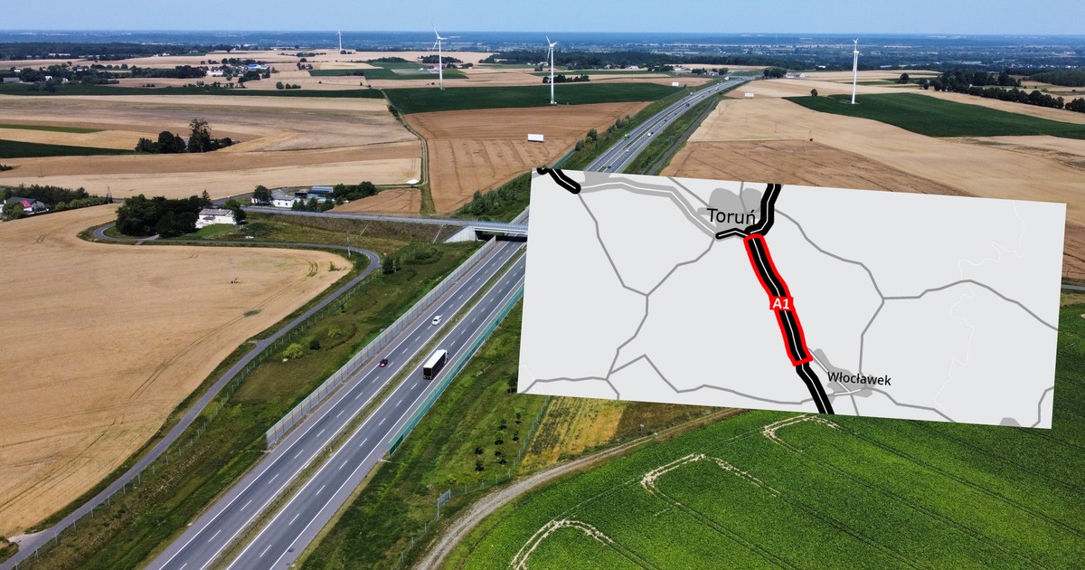 Autostrada A1 Włocławek — Toruń zostanie rozbudowana o trzeci pas