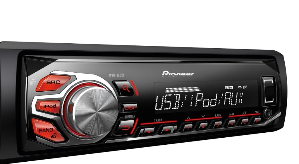 Tak w poprzedniku: Pioneer MVH-160UI nie ma mechanizmu odtwarzacza płyt. Stąd niska cena zakupu. Na mechanizmie można zaoszczędzić.