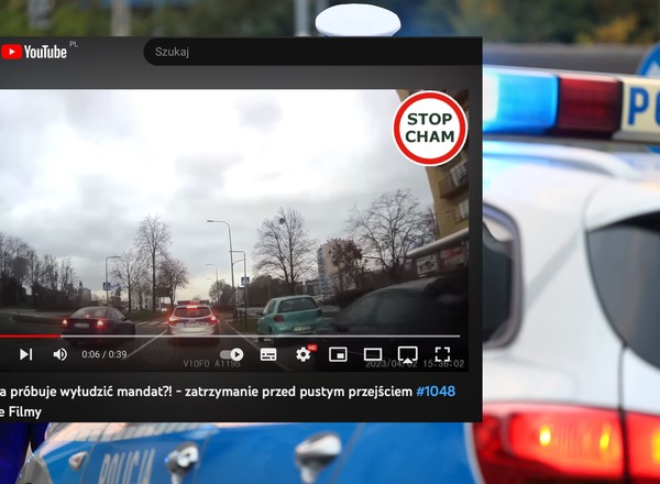 Policja wyprzedza i zaczyna hamować. Czy to próba wyłudzenia mandatu? [WIDEO]