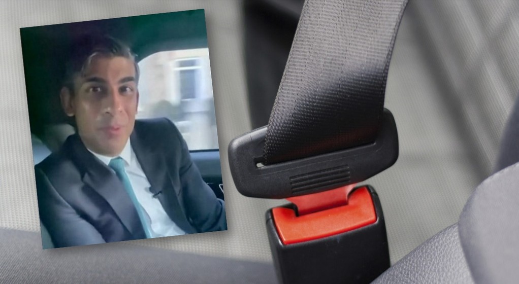 Rishi Sunak, premier Wielkiej Brytanii, podróżował bez pasów
