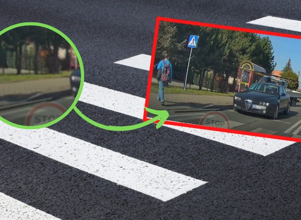 Piesza nie spodziewała się takiego zagrożenia. Pręty ominęły ją o centymetry [WIDEO]