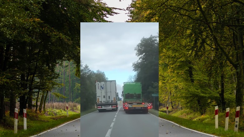 Wyprzedzanie się tirów