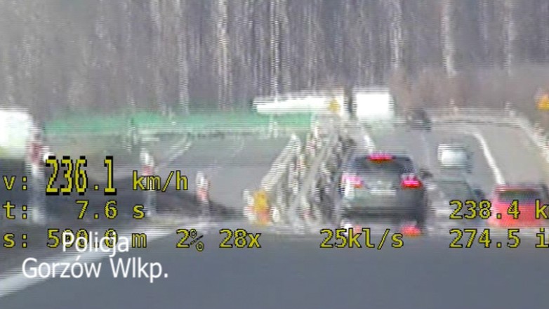 Na drodze ekspresowej S3 jechał prawie 240 km/h! Teraz zajmie się nim sąd