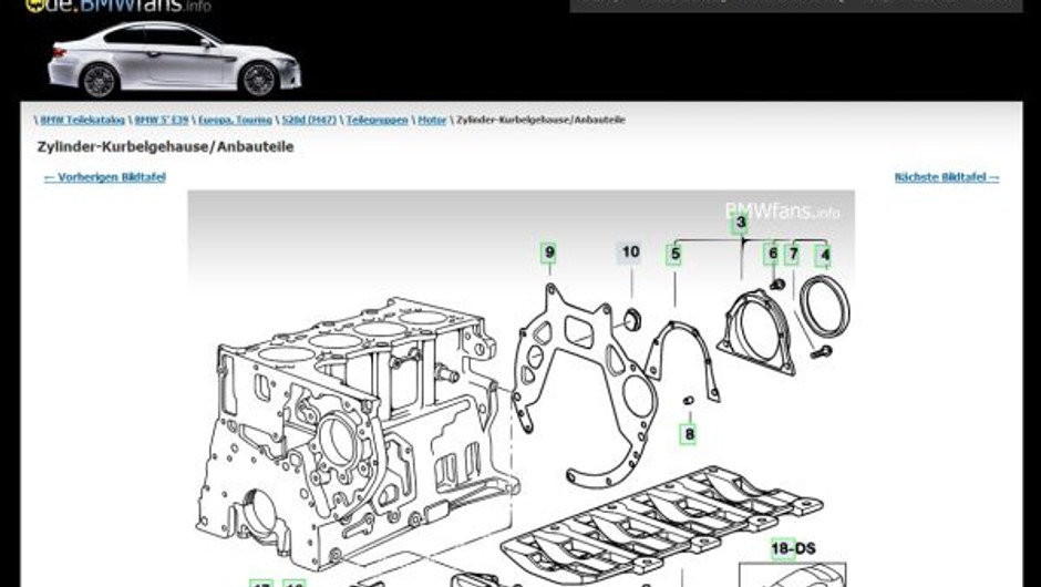 BMW - strona internetowa z częściami zamiennymi