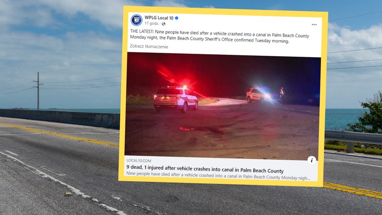Tragiczny wypadek na Florydzie (screenshot/Facebook/WPLGLocal10)