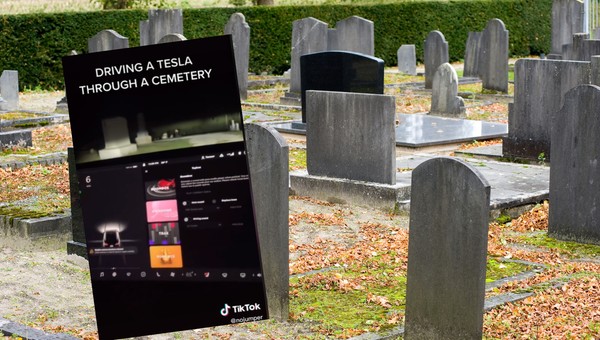 Jeżdżą po cmentarzach i pokazują nagrania. "Tesla widzi zmarłych". Prawda jest inna [WIDEO]