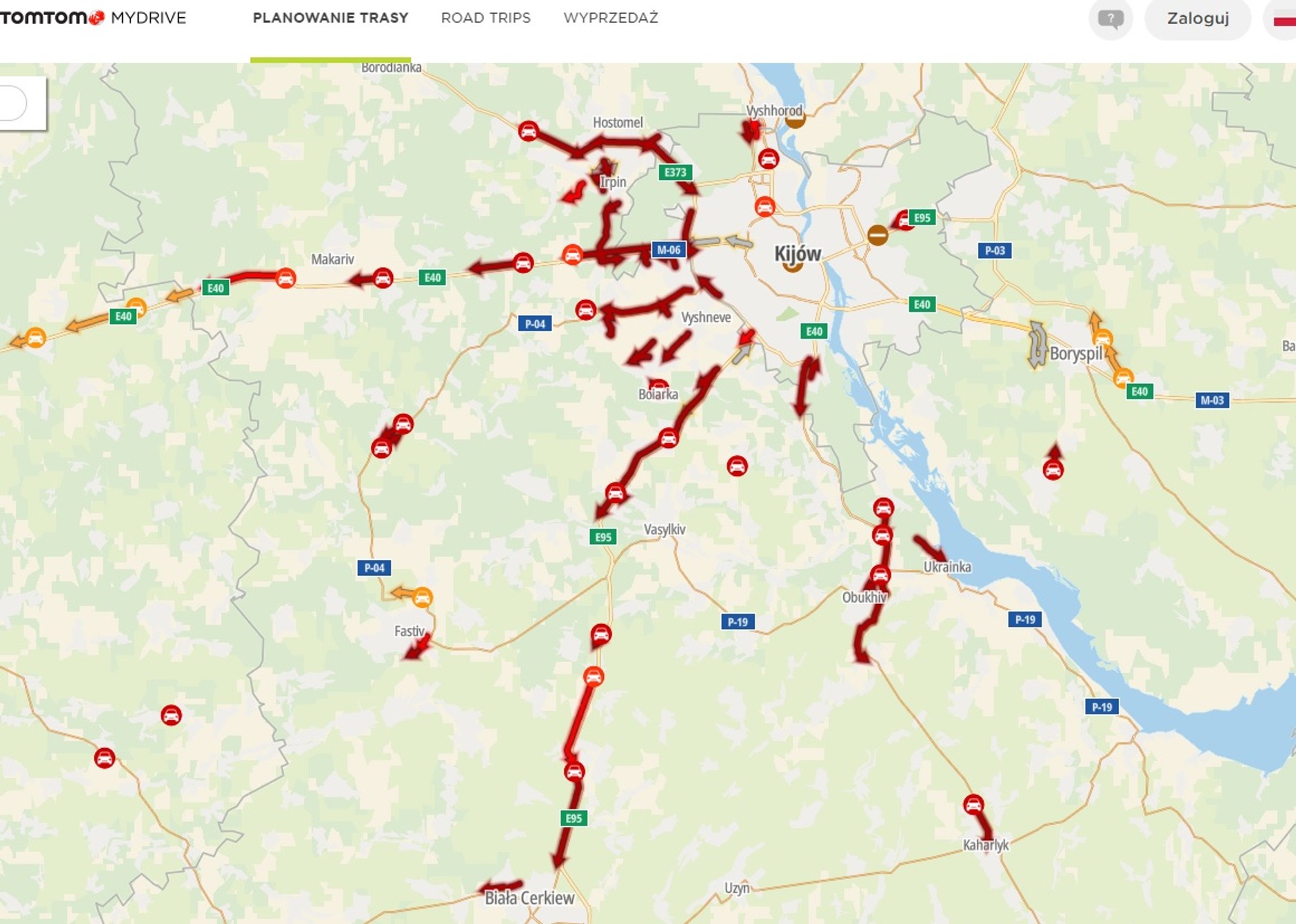 Korki na Ukrainie 24022022