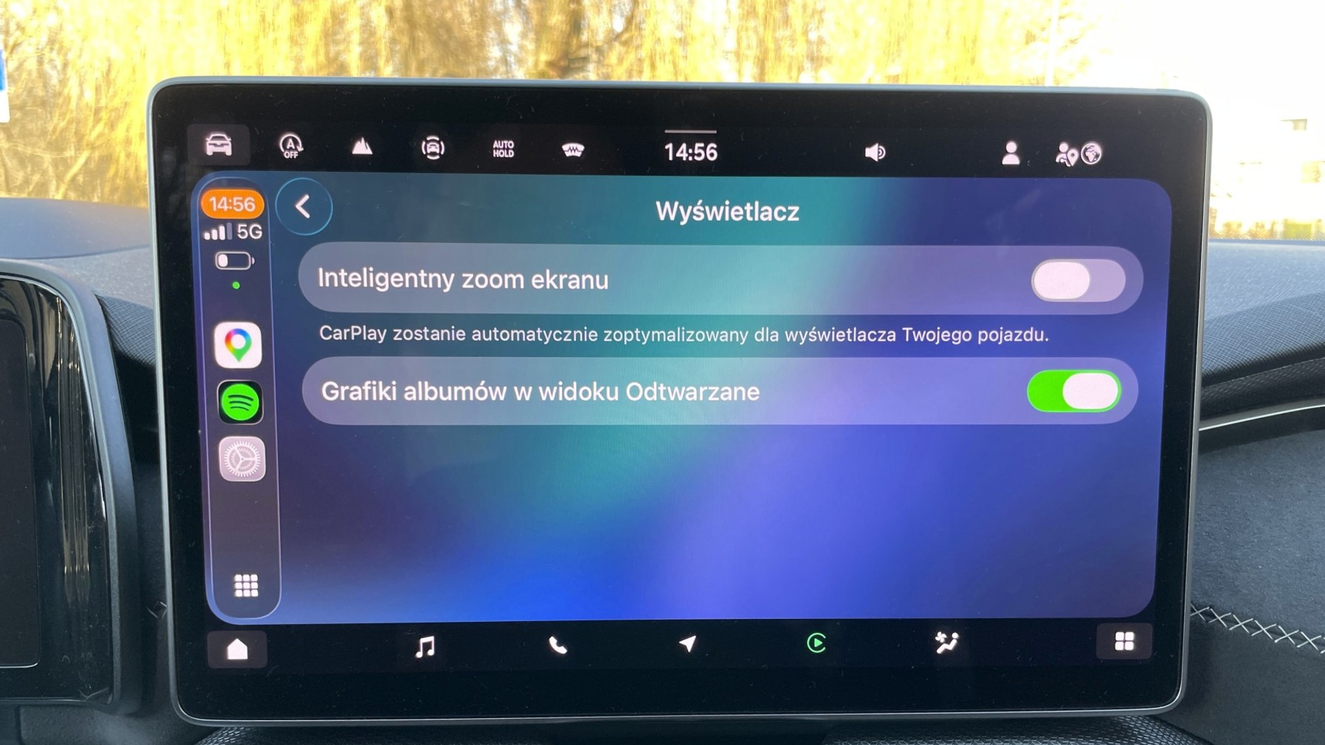 Zmiana wielkości ikonek w interfejsie Apple CarPlay