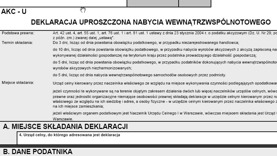 Deklaracja Uproszczona Nabycia Wewnątrzwspólnotowego