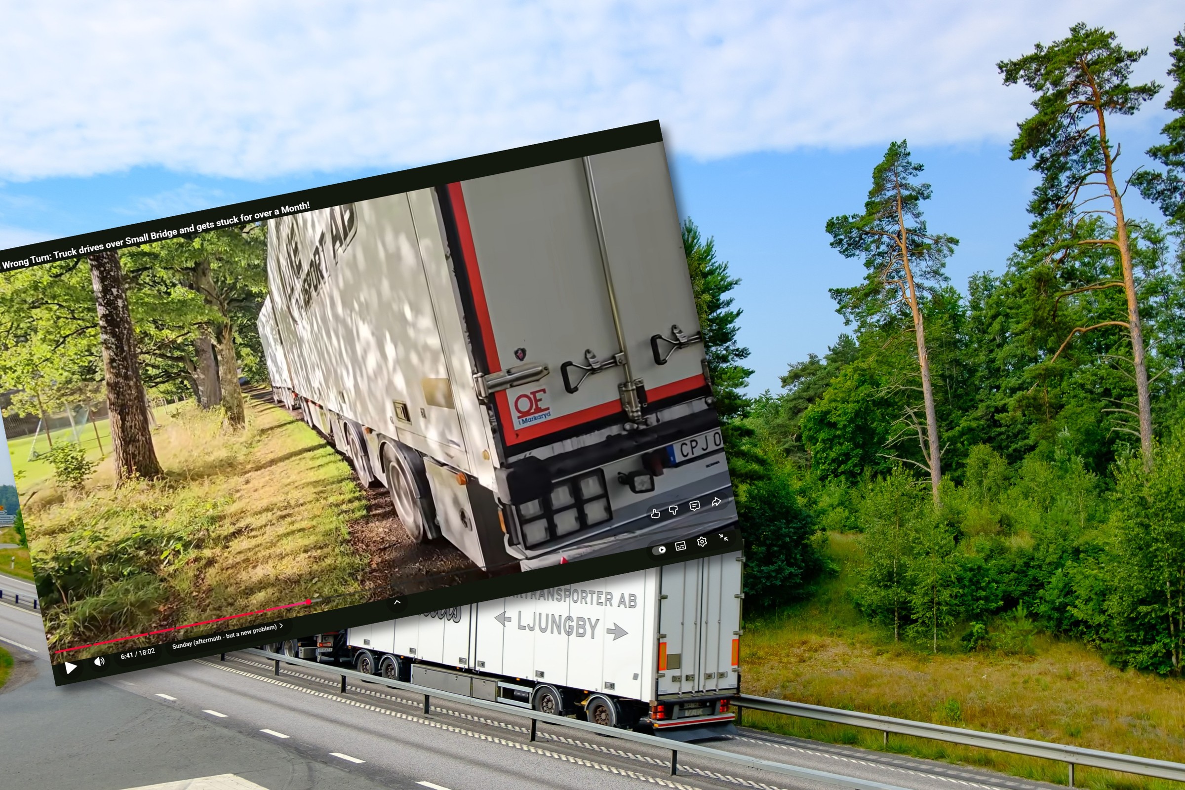 Ciężarówka utknęła w szwedzkim rezerwacie przyrody. Kierowca przez ponad miesiąc czekał na ratunek