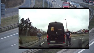 Kurierzy zaatakowali na środku drogi. Chcieli ukarać za jazdę lewym pasem [Nagranie] 