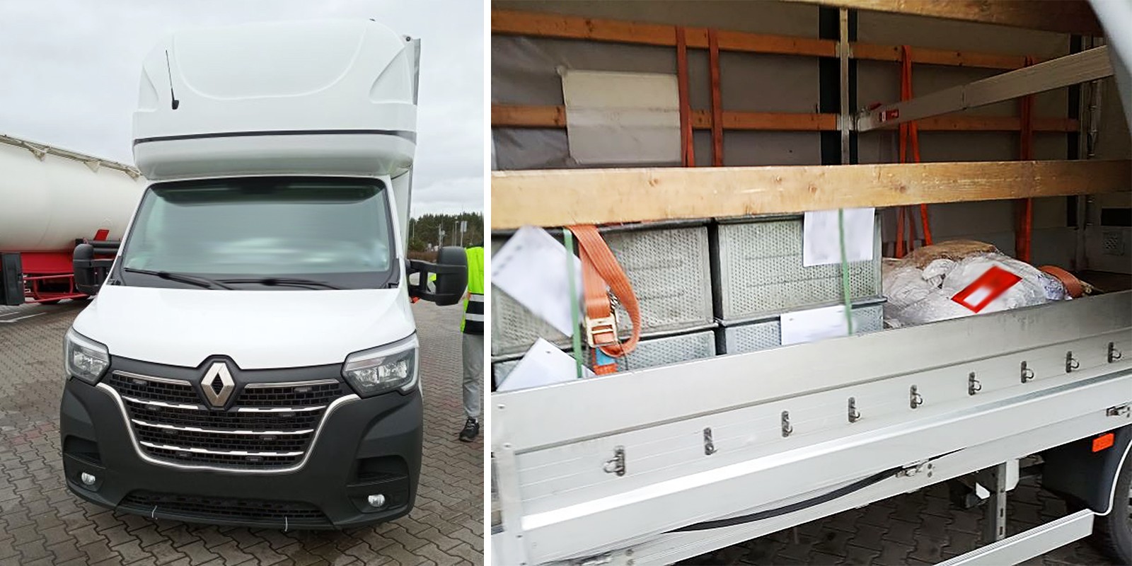 przeładowany dostawczak