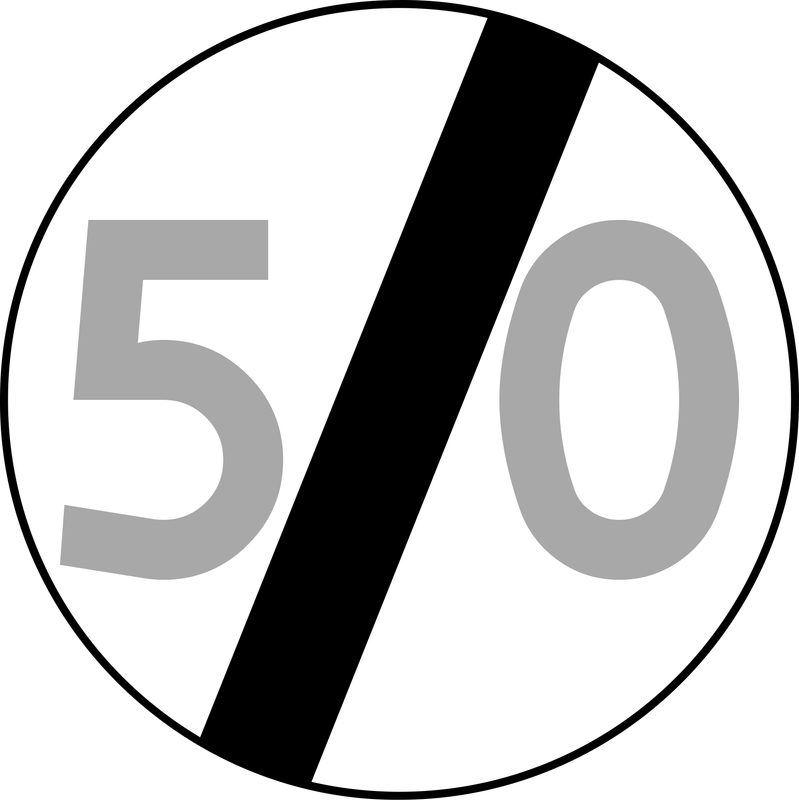 Znak B-34 – koniec ograniczenia prędkości