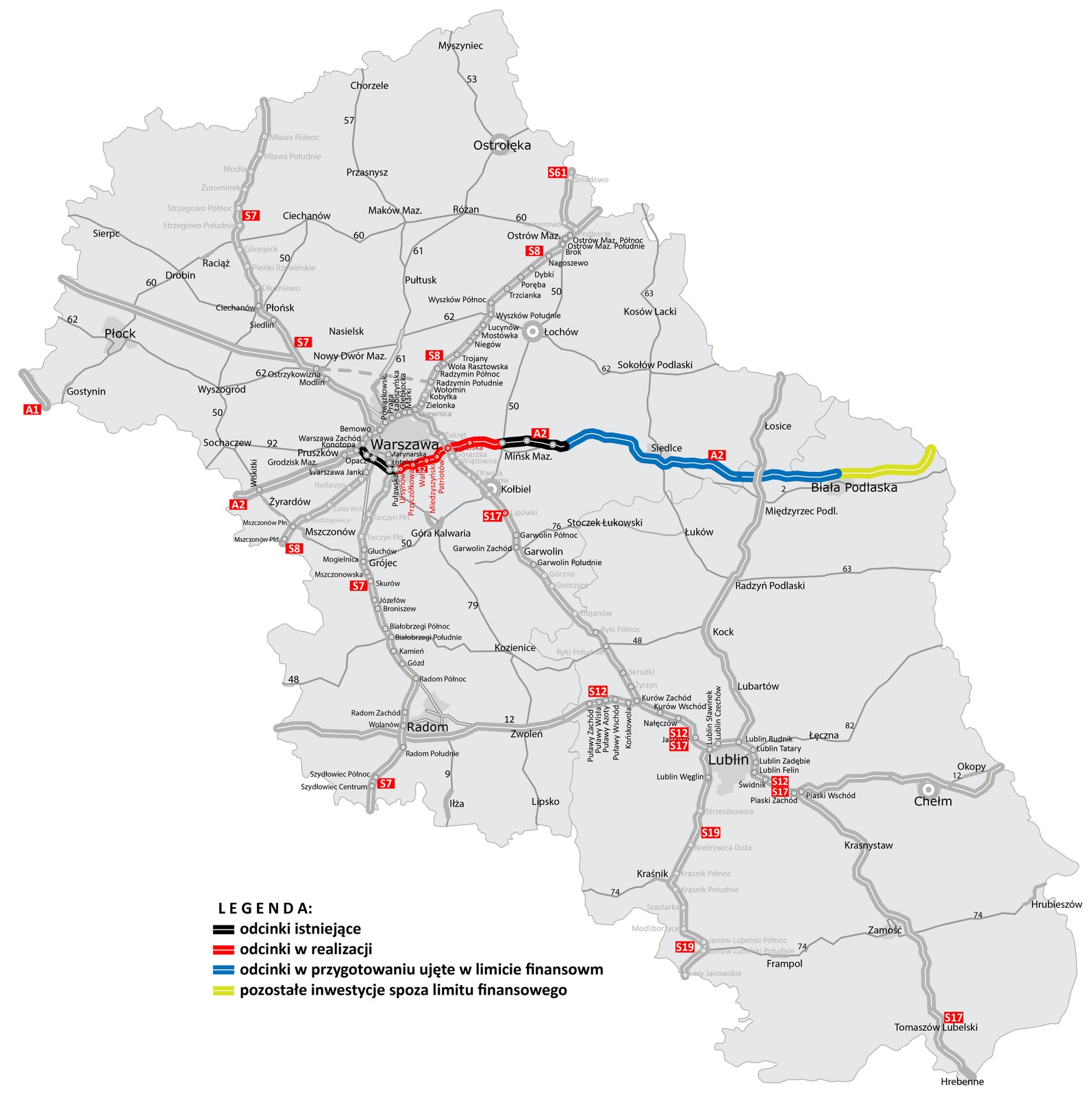 A2 i S2 mazowieckie i lubelskie