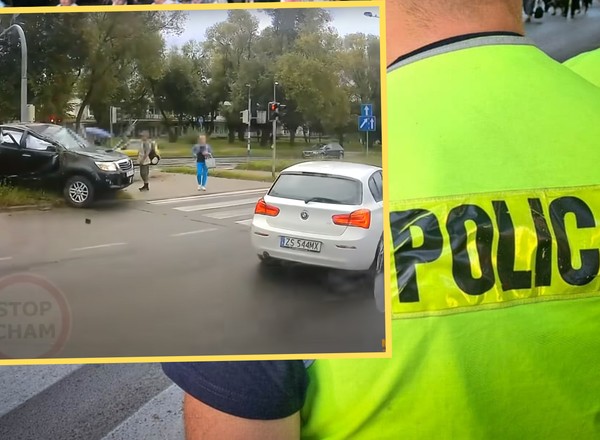Nieoznakowany radiowóz zderzył się z BMW. Przewożono nim zatrzymanego