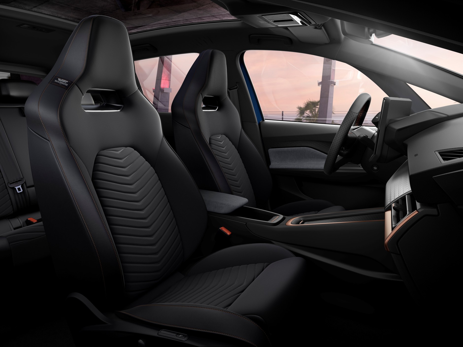 Cupra Born ma tapicerkę z innowacyjnego materiału Seaqual.