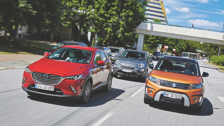 Fiat 500X kontra Mazda CX-3 i Suzuki Vitara - porównanie kompaktowych SUV-ów
