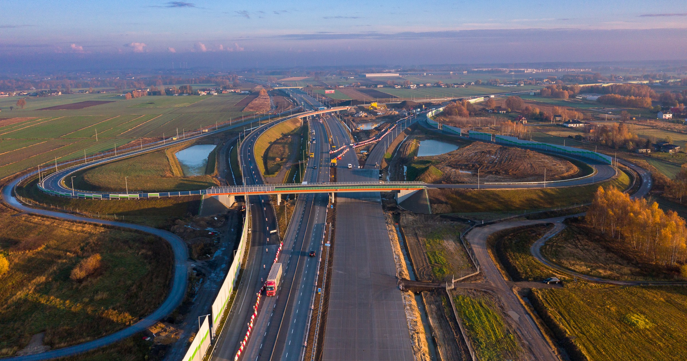 Budowa A1 Tuszyn - Piotrków Trybunalski Południe, prace na węźle Piotrków Trybunalski Zachód
