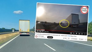 Kierowca ciężarówki zmienił pas na A2 prosto w Kię. Potem pchał ją bokiem [WIDEO]