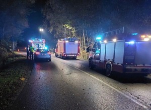 Tragiczny wypadek w Słabomierzu. Kierowca zjechał do rowu i uderzył w drzewo