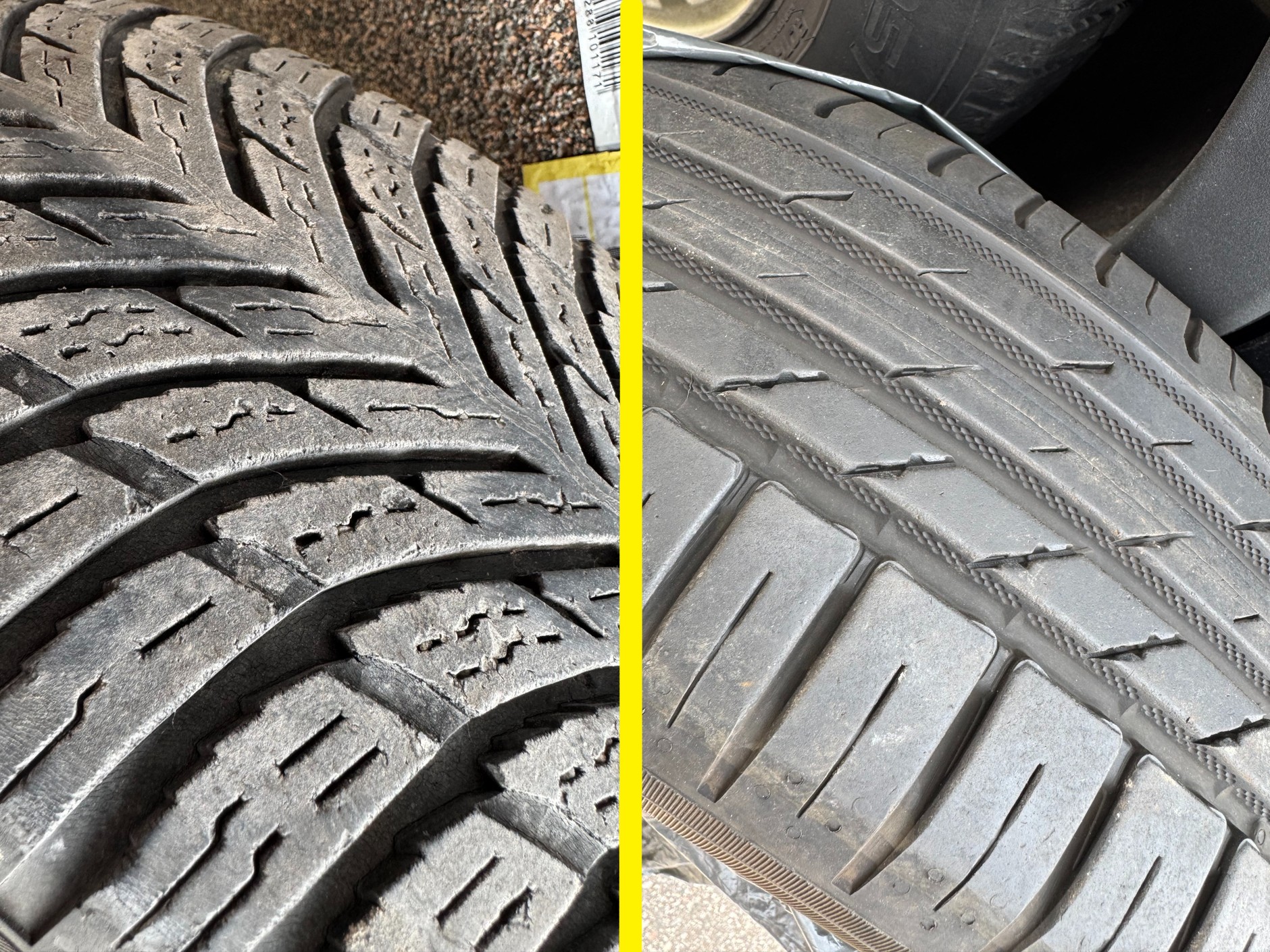 Opona letnia i całoroczna tego samego producenta. Już na pierwszy rzut oka widać, że ich budowa jest zupełnie inna