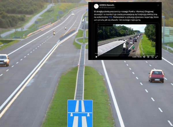 Nietypowy pojazd znalazł się na autostradzie A6. Uchwyciły go kamery
